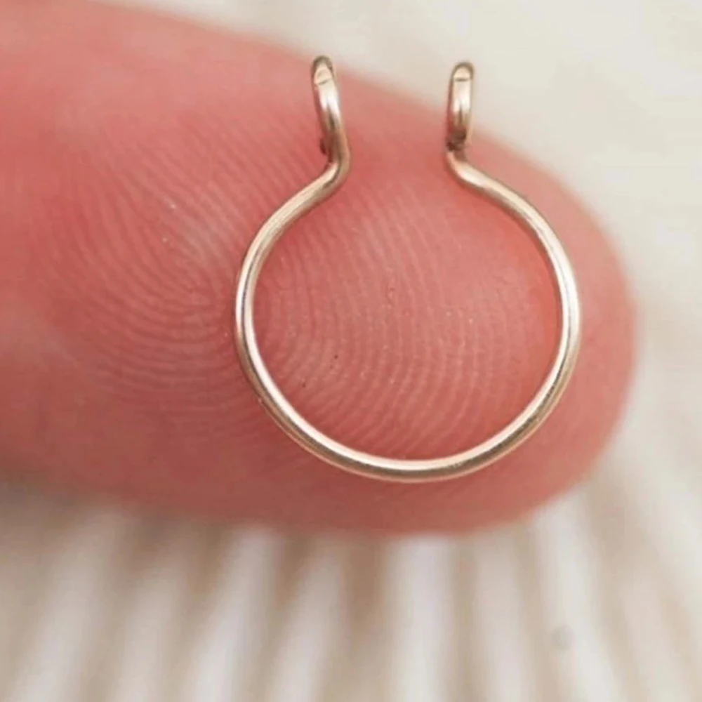 U Shaped Fake Nose Ring Hoop Septum Rings Stainless Steel Nose Piercing Fake Piercing Oreja Pircing Jewelry 1pcs piercing jewelry,nose rings,body piercing jewelry,body jewelry