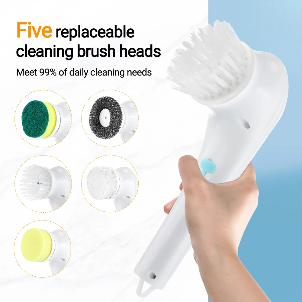 Electric Handheld Scrubber Bathtub Sink Bathroom Kitchen Tile Cleaning  Brushes Washing Tool Drill Brush Set with 5 Heads - AliExpress