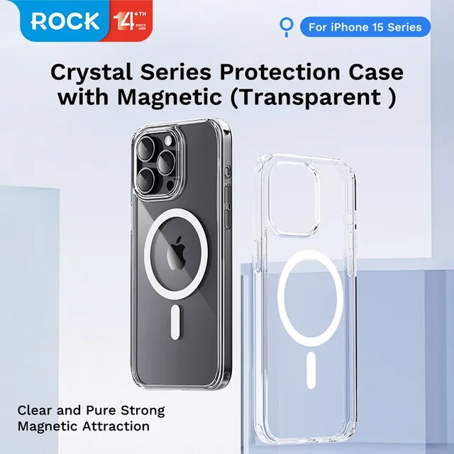 Cool Carcasa Magnética Transparente para iPhone 15 Pro