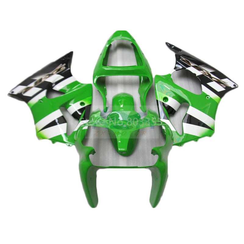 Excellent Fairing Kits Set For Kawasaki ZX6R 2000 2001 2002 Green Black