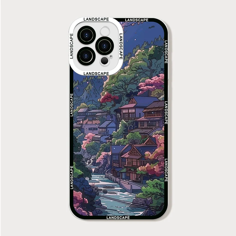 Japanese Anime Landscape Artistic Scenery Clear Phone Case