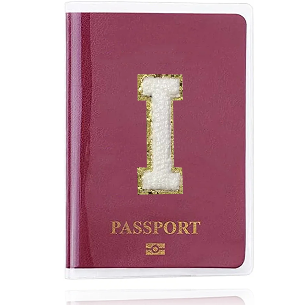 New Simple Fashion Passport Cover Name Pattern Slim Travel Passport Holder Wallet Gift PVC Waterproof Card Case Cover Unisex 3