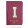 New Simple Fashion Passport Cover Name Pattern Slim Travel Passport Holder Wallet Gift PVC Waterproof Card Case Cover Unisex 3