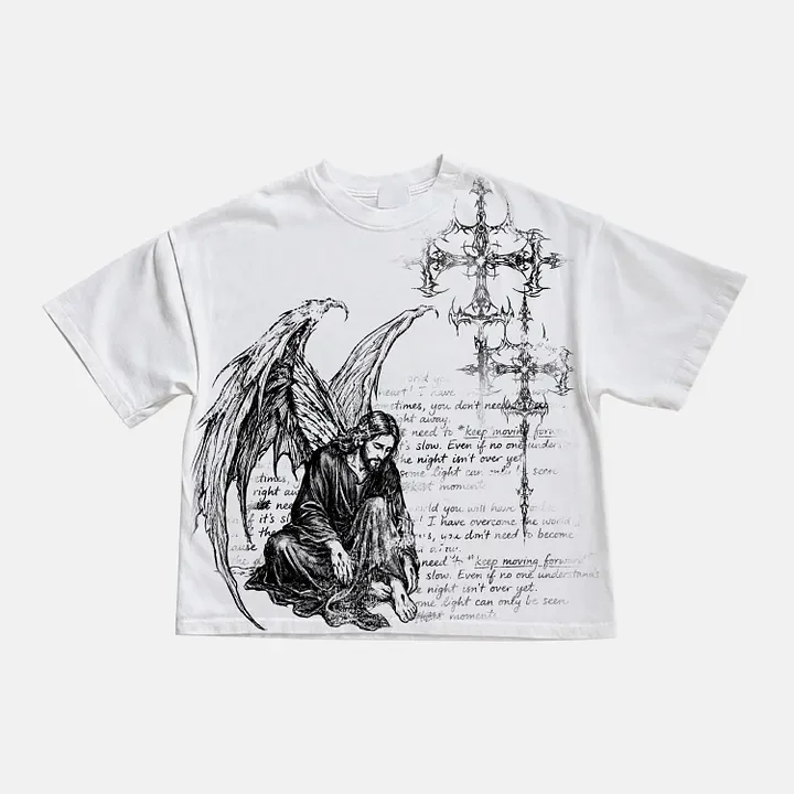 Vintage Oversized Hip Hop Streetwear Graphic T-Shirt - Casual Short Sleeve Summer Fashion Tee