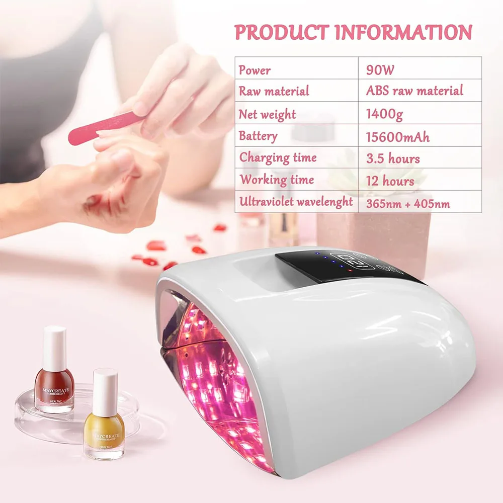 UV Light for Nails Cordless UV LED Nail Lamp Rechargeable Lampara de unas LED UV inalambrica Nail Dryer Gel Nail Lamp for Nails 2