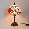 E27 Retro Baroque LED Table Lamps Mediterranean Vintage Stained Glass Bedroom Reading Cafe Bar Decor Desk Lights With EU/US Plug 2