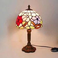 E27 Retro Baroque LED Table Lamps Mediterranean Vintage Stained Glass Bedroom Reading Cafe Bar Decor Desk Lights With EU/US Plug 2