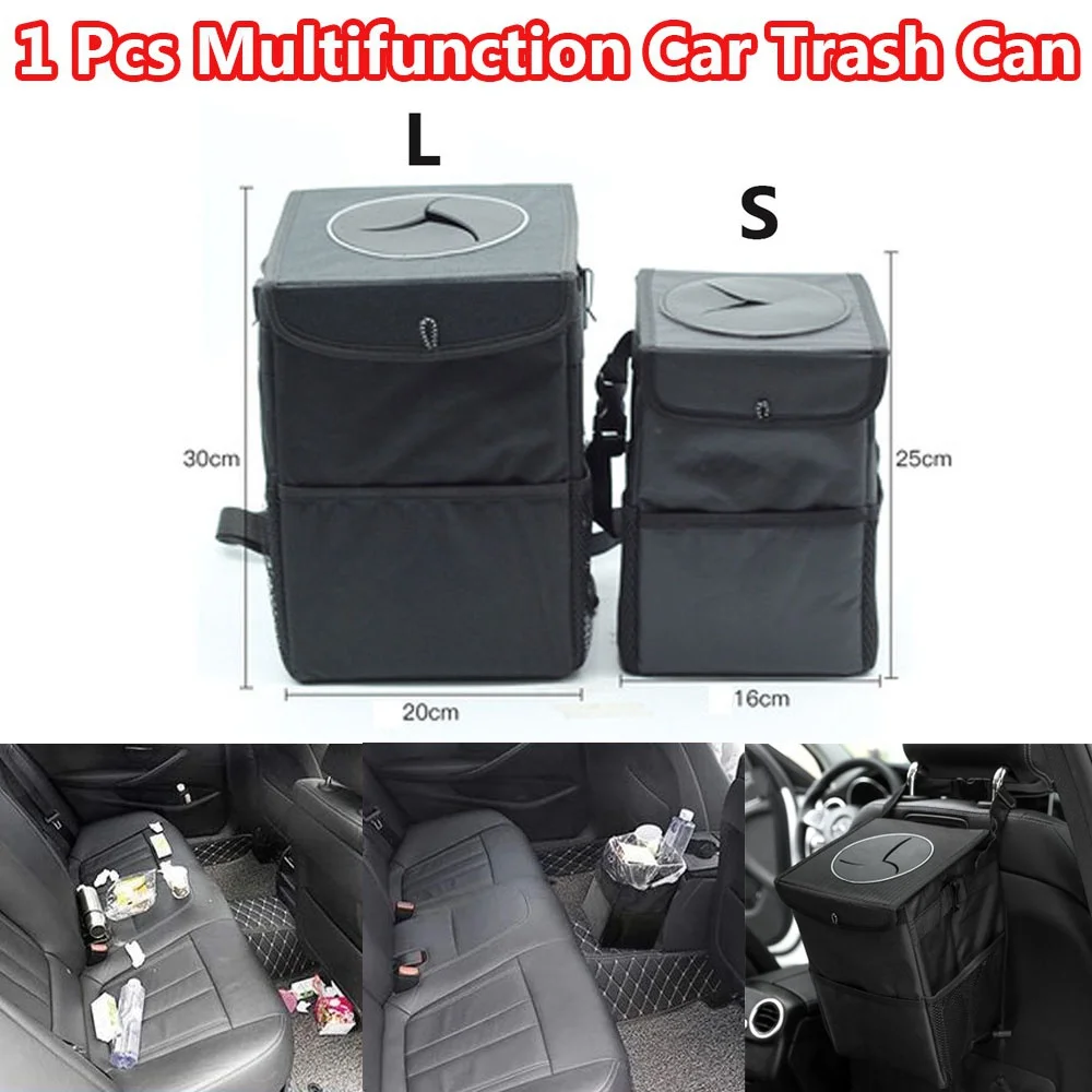 1 Pcs Portable Waterproof Car Trash Can Auto Organizer Garbage Can Car Accessories - 1