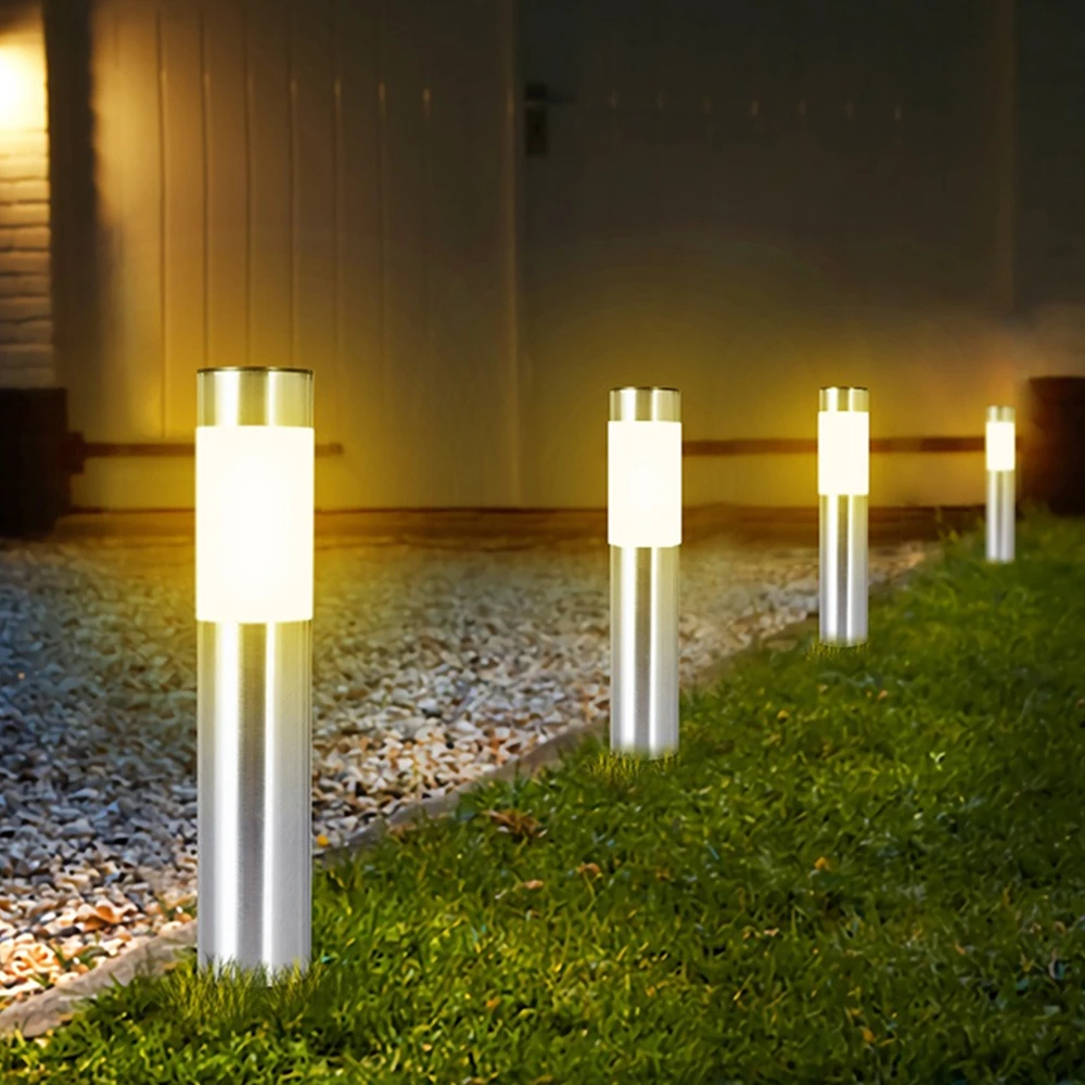 1/2/4 Pack Solar Garden Pathway Lights Outdoor LED Lighting Ground Plug Bollard Light for Patio, Gardens, Pathways,Lawn,Yard