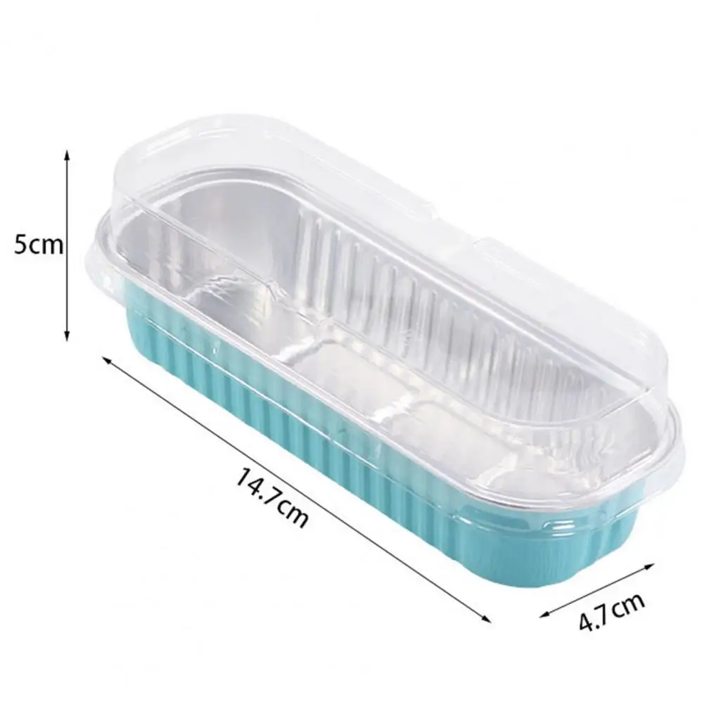 1 Set Rectangle Cake Pan Food Grade Disposable Muffin Baking Tins Microwave Safe Aluminum Foil Pan Rectangle Baking Container