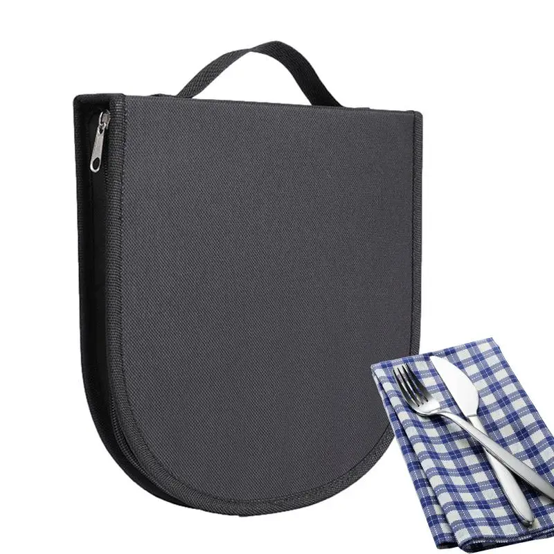 Camp Utensil Storage Bag Waterproof Thickened 600D Oxford Camping Tableware Storage Bag Utensil Silverware Holders Pouch Bag