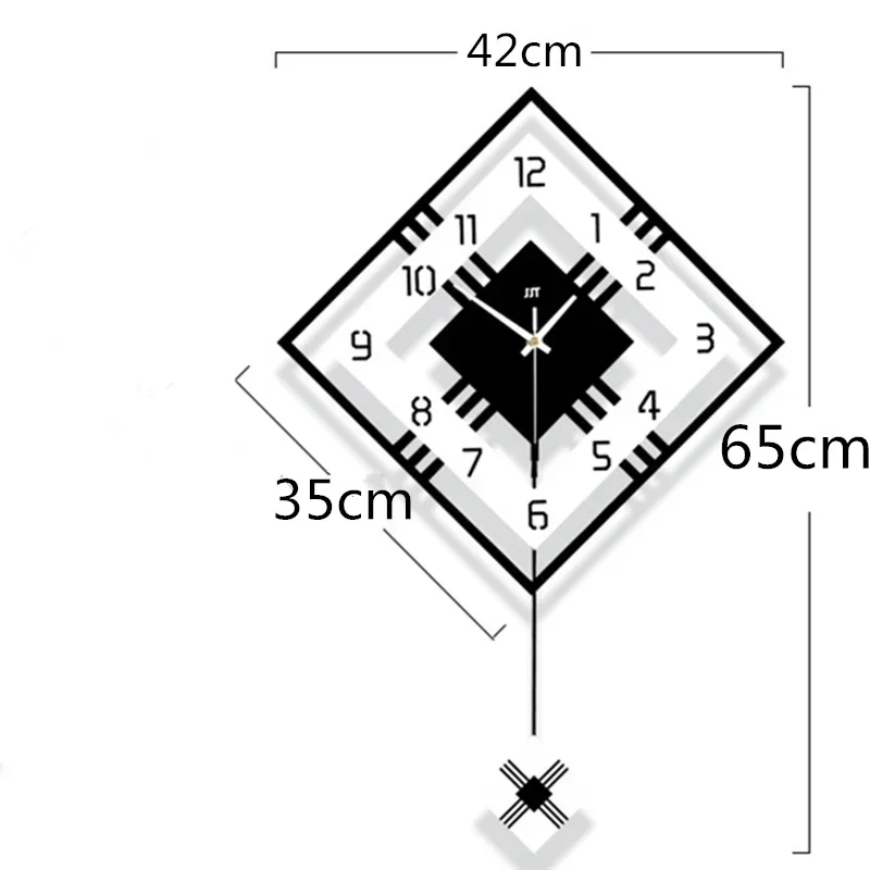 Wall Clock Quartz Clock Mechanism 3D Wall Clock 3D Number Wall Clock 3D Living Room Minimalist Swing Wall Clock Nordic square Home Decoration Hanging Watch Wall Decor Light Luxury Clocks