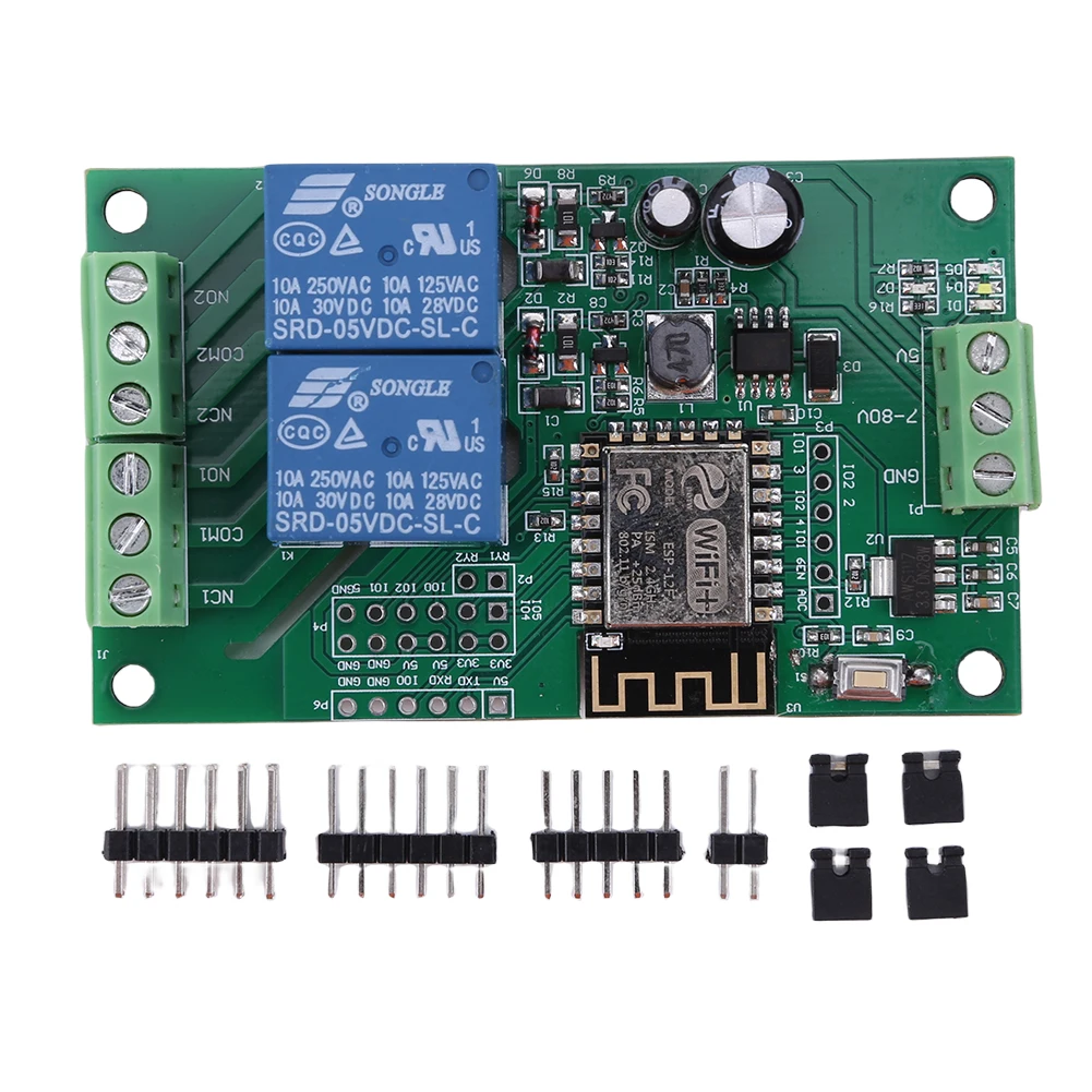 ESP8266 Wireless Smart Relay Module WIFI Switch Controller Board Dual Channel ESP-12F Development Board Based on Arduino