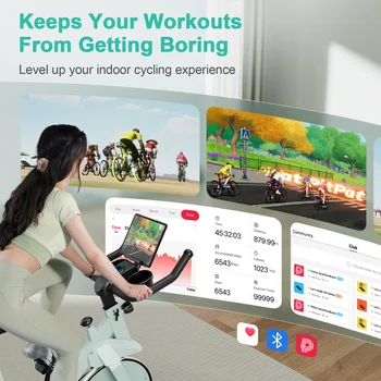 Superun Exercise Bike, 32-Level Magnetic Resistance Stationary Bikes for Home, Low Noise Workout Cycling Bike for Home 2