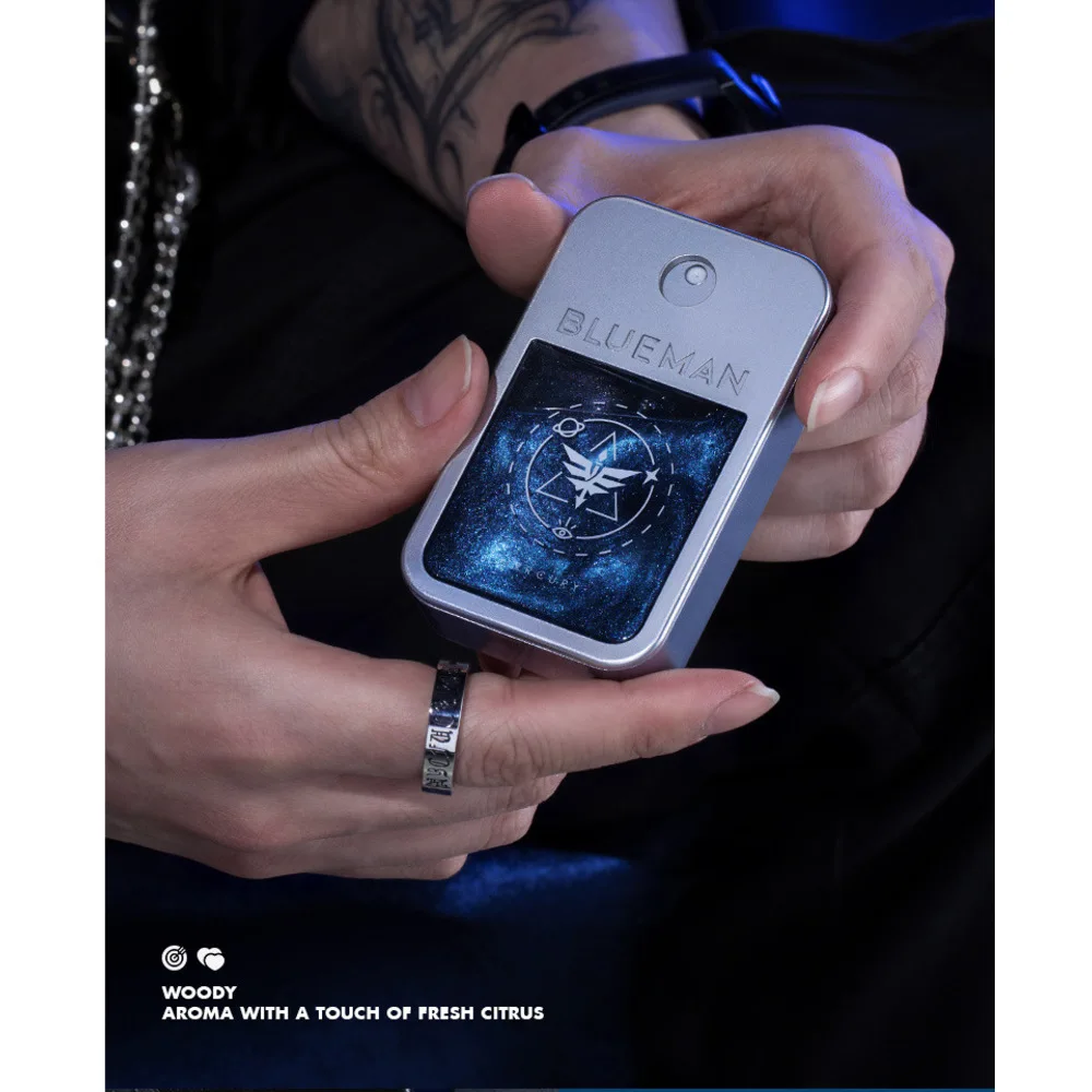 Neues blaues Herrenparfüm, anhaltender Duft, leichter Duft, blauer Duft, Kölnisch Wasser, große Markentasche für Studenten_voghion.com