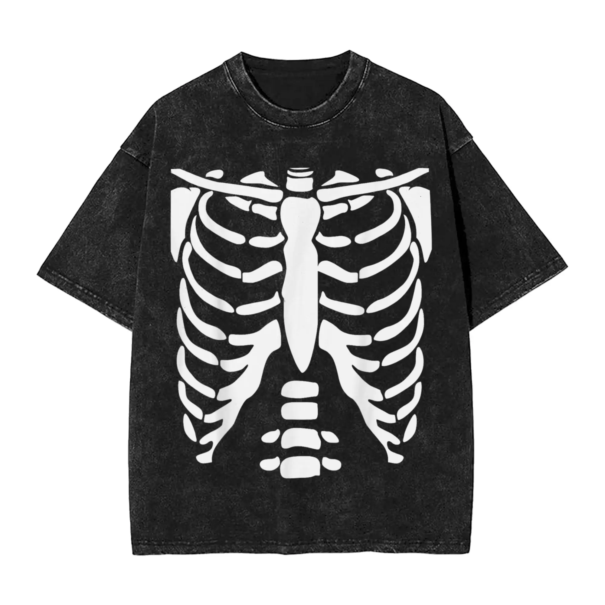 Halloween Brustkäfig Skelett Anatomie T Shirt Sommer Vintage T-Shirts Baumwolle Hip Hop T-shirt Für Männliche Kurzarm Print tees