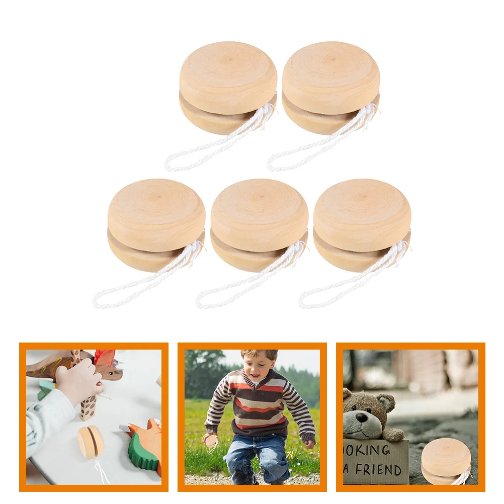 5 Pcs Yoyo Ball Toys Children Yo-yo Balls Playthings DIY Graffiti Gift Wooden Kid educational toys