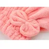 1Pc Microfiber Hair Drying Towels Head Wrap with Bow-Knot Shower Cap Hair Turban HairWrap Bath Cap for Curly Long Wet Hair Gift 6