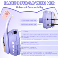 RGB Cat Ear Wireless Headphones for PC Cute 3D Space Capsule Cat  Bluetooth Headset Foldable Gaming Headset For Kids Girls Gifts - Image 5