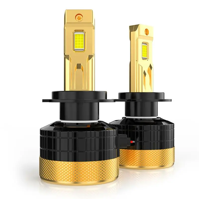 2개입 자동차 H7 LED 헤드라이트 6000K 슈퍼 디코딩 플러그인 헤드라이트 전구 120W 자동차 조명 통합형 상하향등