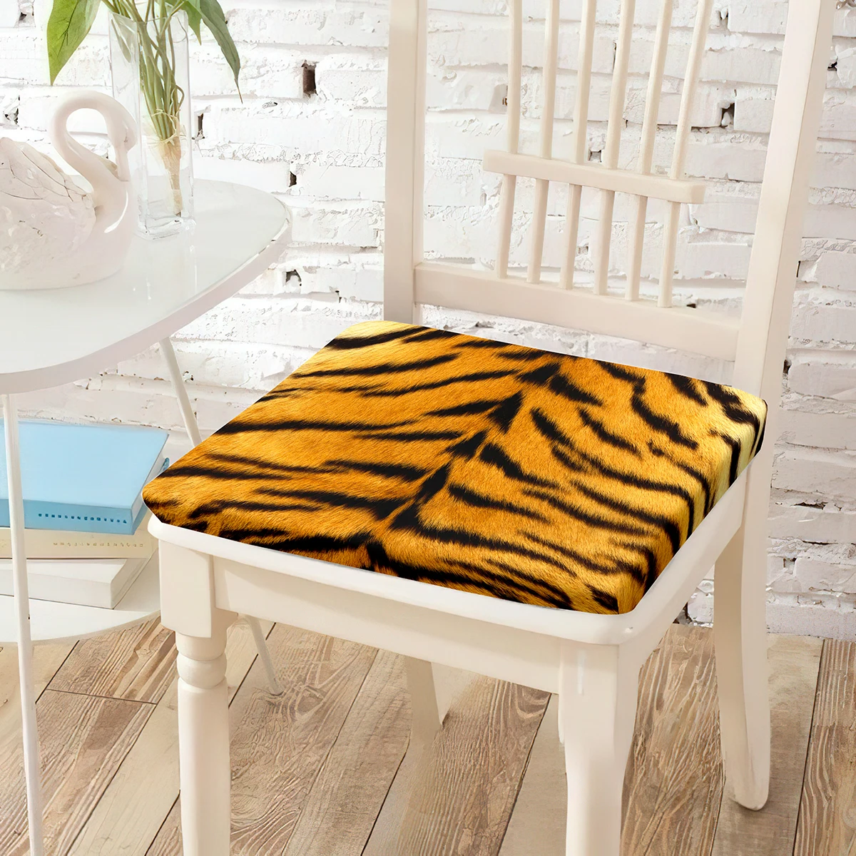 TigerAnimalFurPrintChairCushionSeatPaddingEquippedwithInvisibleZipperChairsPadfor