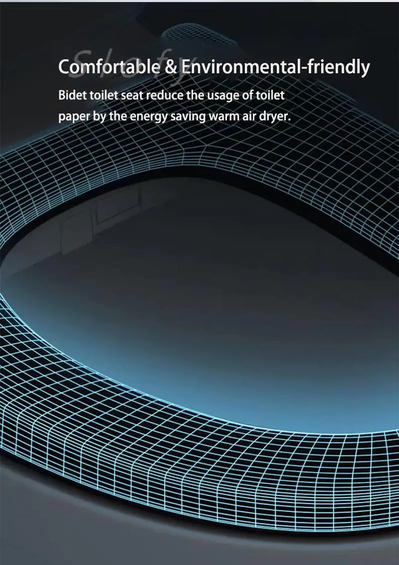 Description Picture 3 of itemToilet Bowl Smart Toilet Cover intelligent Dryer Water Wind Temperature Universal Toilet Lid For Bathroom Toilet Smart Bathroom