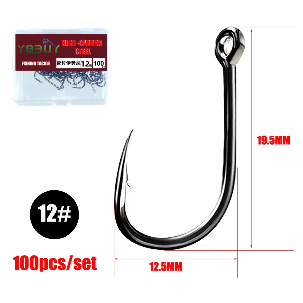 100/70/60/50 Stück Angelhaken mit Box, Kreishaken mit Öse, Jighead-Haken 3 # -15 # Widerhaken-Angelhaken für Karpfenangeln Angelzubehör – Detail 15