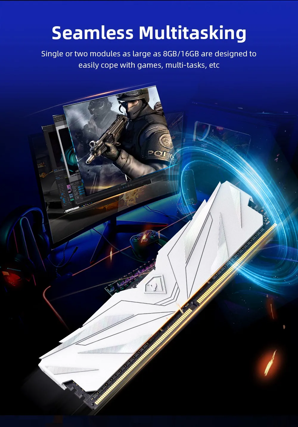 Description Picture 6 of itemNetac ddr4 RAM 8gb 16gb Memoria rams 32gb DDR4 3200mhz 2666mhz 3600mhz Desktop Memory with Heatsink for x99 Motherboard Computer