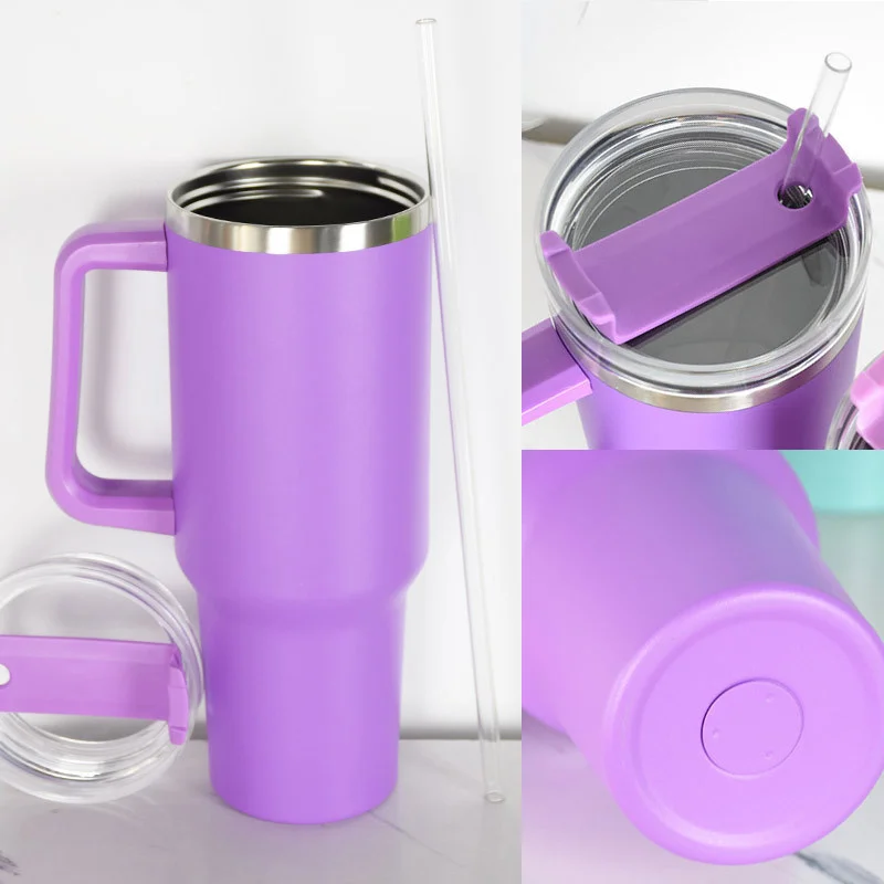 Hydrapeak Voyager 40oz Stainless Steel Tumbler with Handle&Straw in Lavender