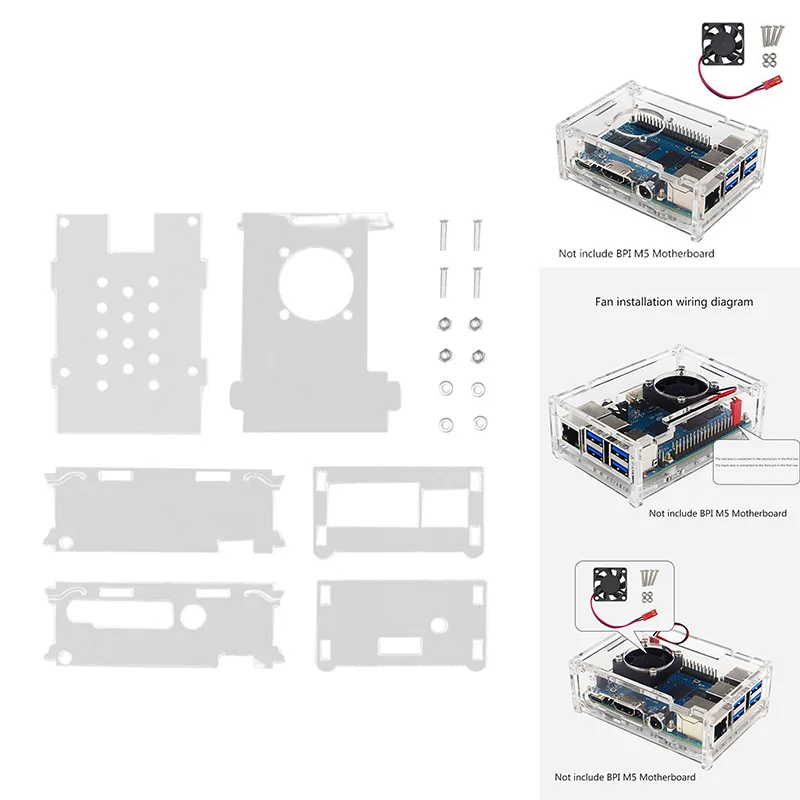 

For Banana Pi M5 Acrylic Case Transparent Shell For Banana Pi BPI-M5 Development Board Protective Shell