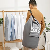 71L Laundry Bag Laundry Basket Room Organizer Backpack with Adjustable Shoulder Straps and Pocket Clothes Hamper 1