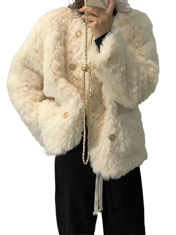 

2023 Winter Women's Clothing Faux Rabbit Fur Short Coat Winter New