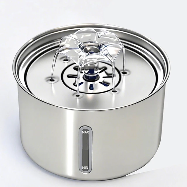 Stainless Steel Pet Water Fountain Cat Automatic Water Feeder USB Electric Mute for Cat Dog Filter Fountain Smart Drinking Bowl