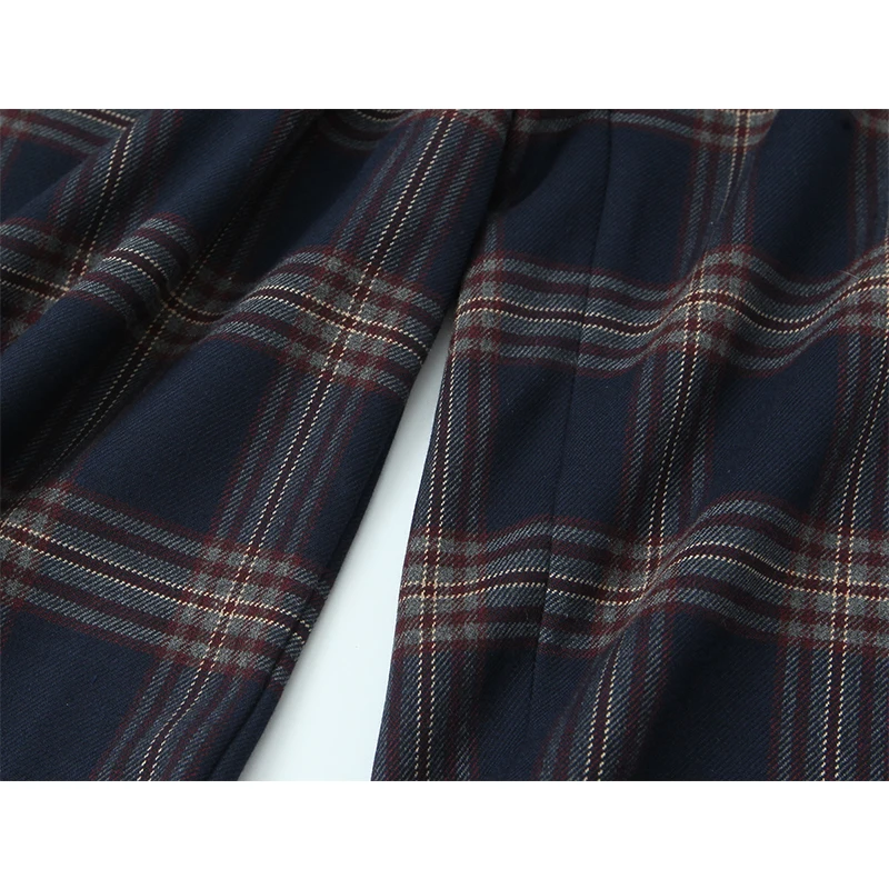 Plaid Cargo Lantern Pants 2 Pieces Sets For Women Long Sleeve Hooded Jacket Coat Spring Autumn Two Pieces Set Woman Outfit