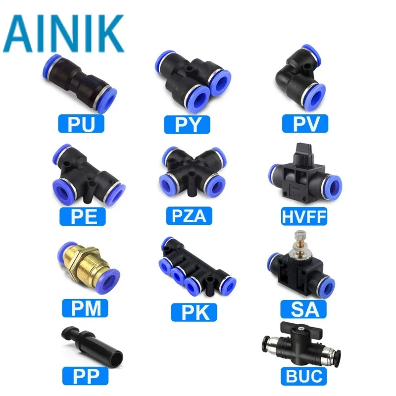 PNEUMATIC Quick Connector Air ท่อตัวเชื่อมต่อพลาสติก PU PY 4 มม.6 มม.8 มม.10 มม.12 มม.Push Into Pluglug 1