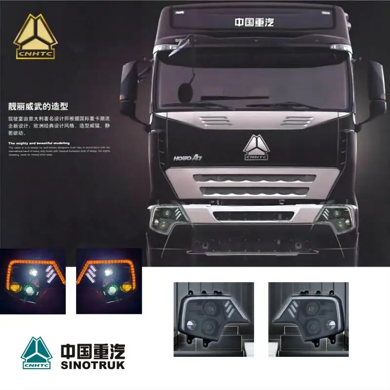Sinotruk Howo A7 Truck LED Headlight Front Lamp Head Lamp Assembly High  Quality A PAIR OF (Left And Right) Head Lamp