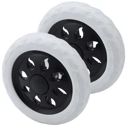 2 Pcs Wheels Cart Luggage Trolley Accessories Replacements Caster Rubber + Foam Heavy Duty Shopping
