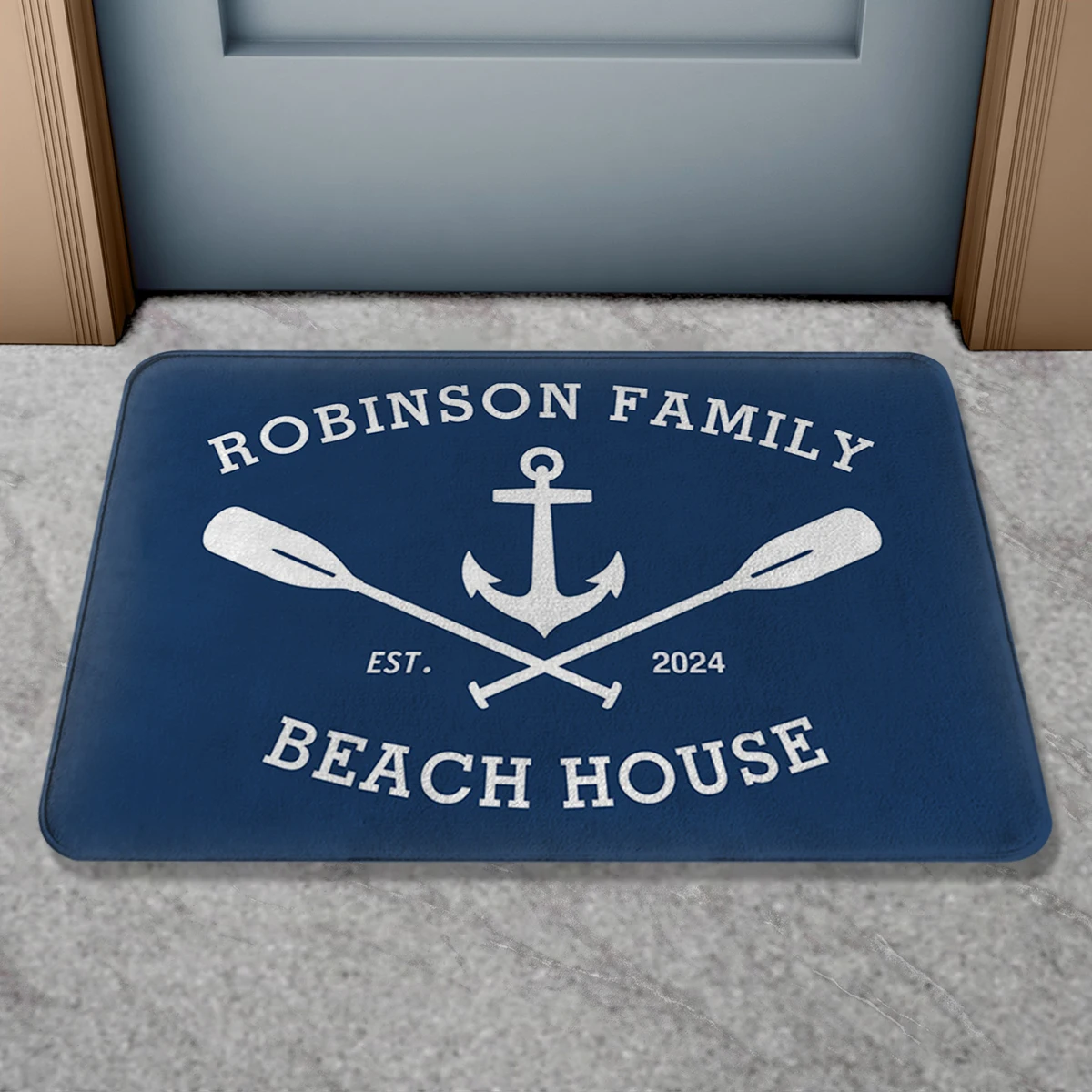 Personalized Boat Name Doormat Indoor Outdoor Anti Slip Bath Mat Welcome Aboard Door Mat Home Decor Bathroom Rug
