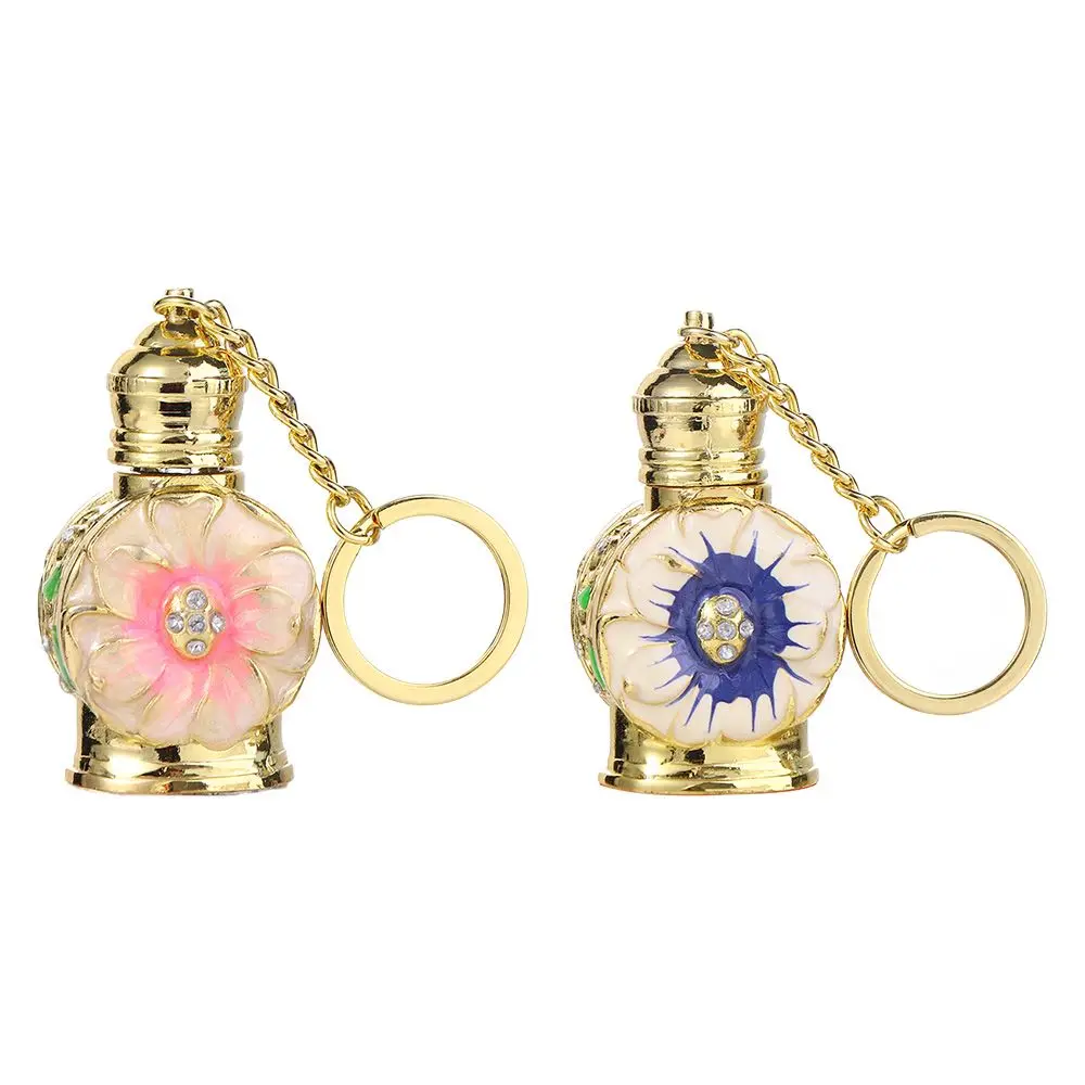Decoration Antiqued Metal Arabian Style Pendant Keychain Essential Oil Dropper Bottle Perfume Bottle Empty Cosmetics Container electric essential oil aroma car air freshener diffuser car air vent humidifier aromatherapy auto perfume fragrance decoration