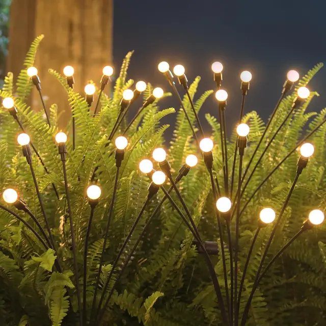 6/8/10 LED Solar Powered Garden Lights Firefly Lights Outdoor Waterproof Vibrant Swaying Lights for Patio Pathway Decoration 1