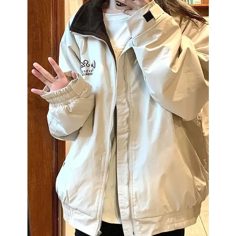 

Deeptown Vintage Japanese Fashion Jacket Women Oversized Zipper Harajuku Korean Streetwear Couple Jacket 2023 New Outdoor Coats