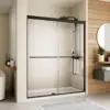 Shower Door，Royal Guard 44-48" W x 70" H Semi-Frameless Double Sliding Glass  SGCC Tempered Glass，Bypass Shower ，Matte Black 1