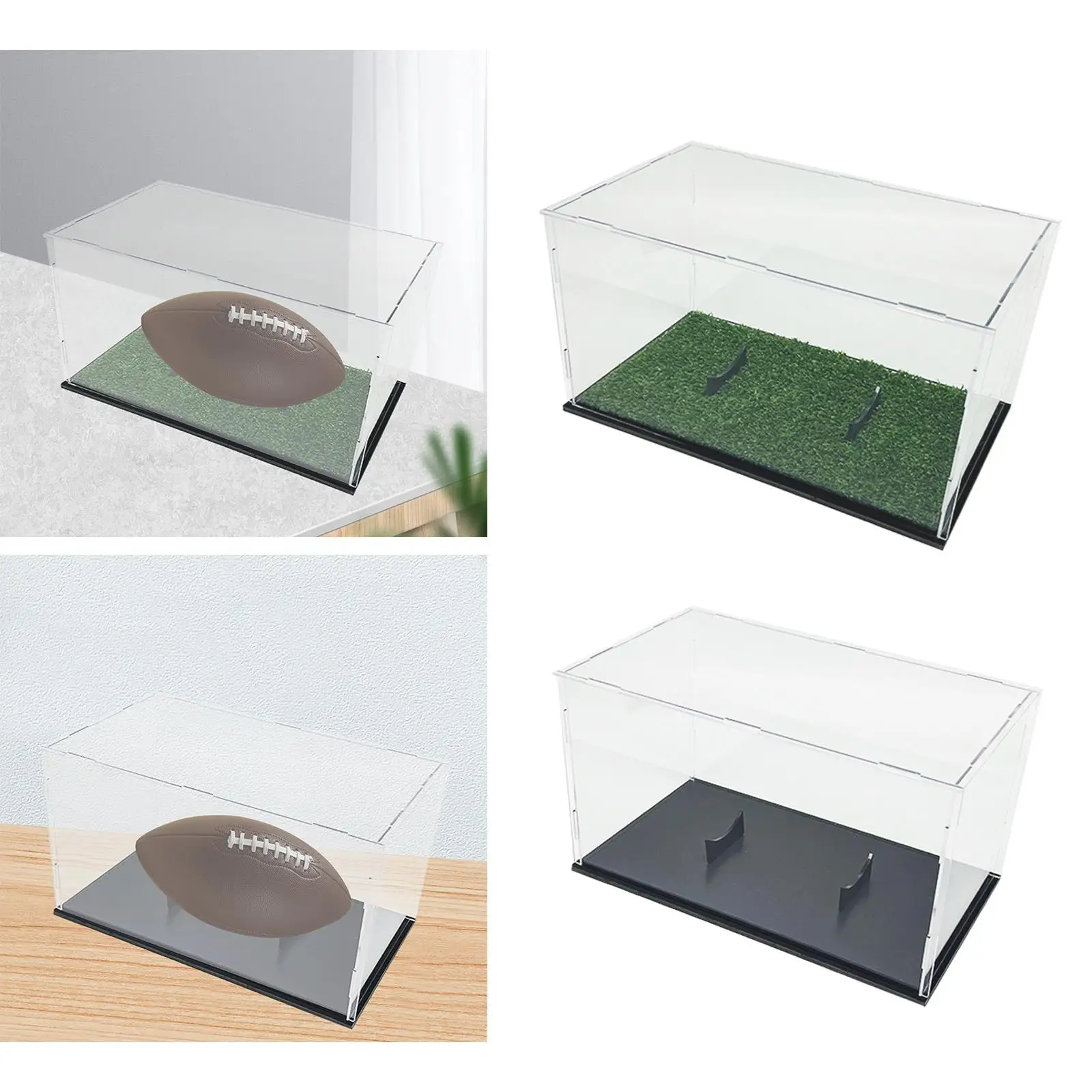 Football Display Case Dustproof Oval Ball Holder Acrylic Display Case for Souvenir Art Craft Collectibles Figures Volleyball
