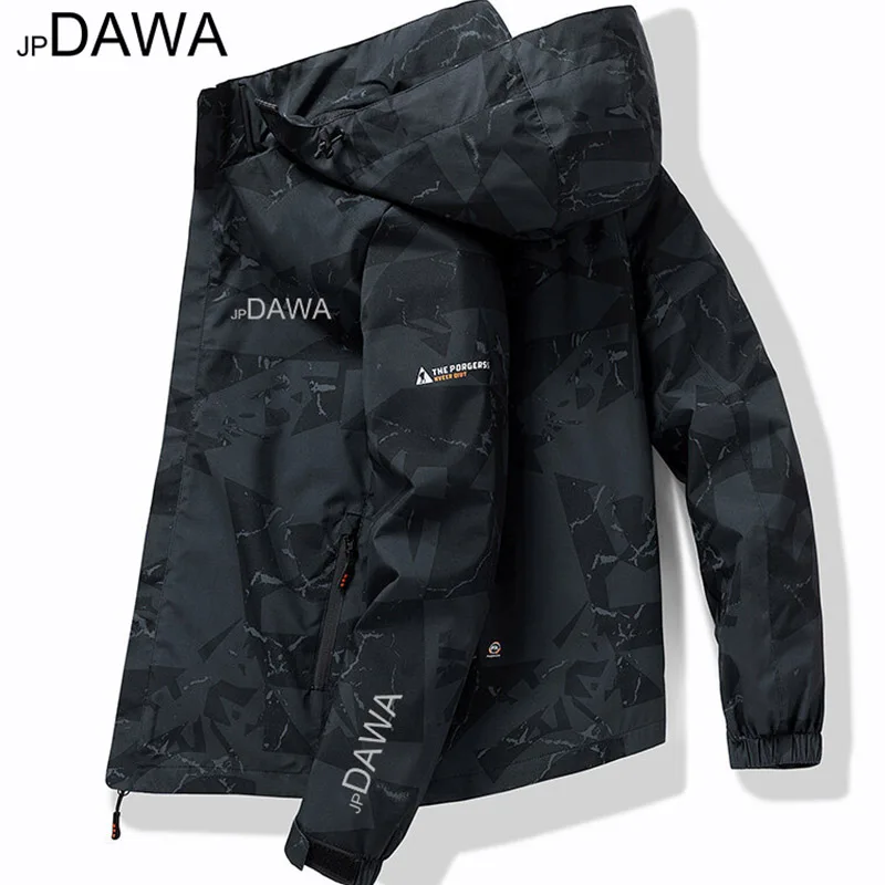 jp Dawa Spring and Autumn Fishing Jacket Waterproof and Windproof Hooded Hiking Men's Mountaineering Sports Fishing Clothing