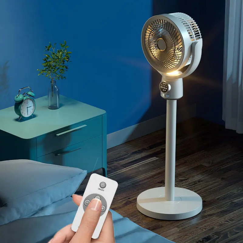 Suporte de Piso Elétrico Ventilador de Refrigeração Circulante Ventilador de ar Remoto Dormitorio Sacudir Cabeça de Agitar Ventilador de Convecção Turbo Ventilador