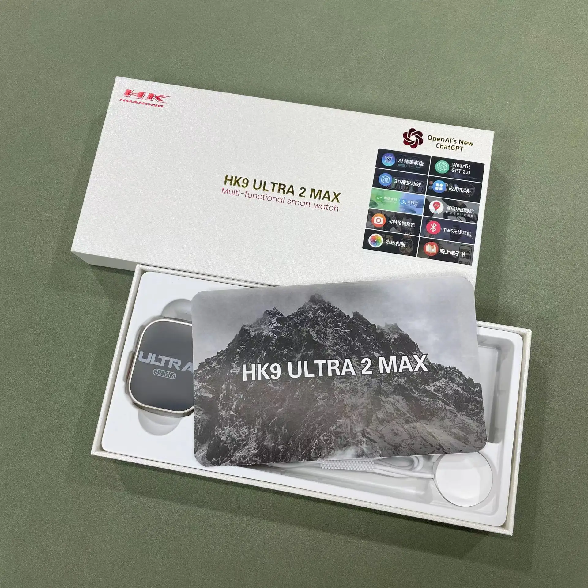 HK9 Ultra 2 MAX Gen4 AMOLED شاشة ساعة ذكية 2GB ROM...