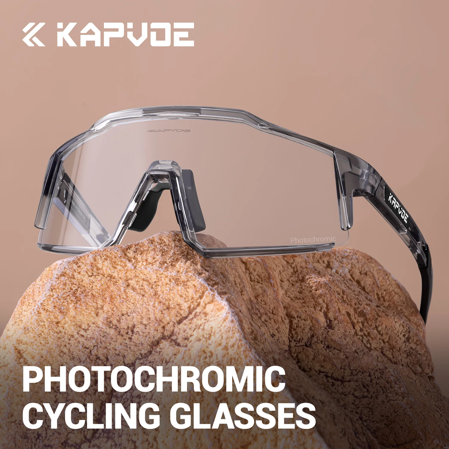 KAPVOE UV400 HD 포토크로믹 하이킹 선글라스 야외 스포츠 사이클링 하이킹 안경 세련된 운전 선글라스 MTB 선글라스
