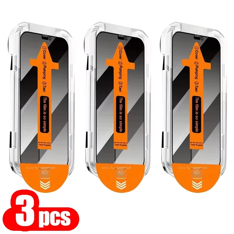 Privacy Dust-Free Easy Install Anti-Spy Tempered Glass Screen Protector (1-4 Pack)