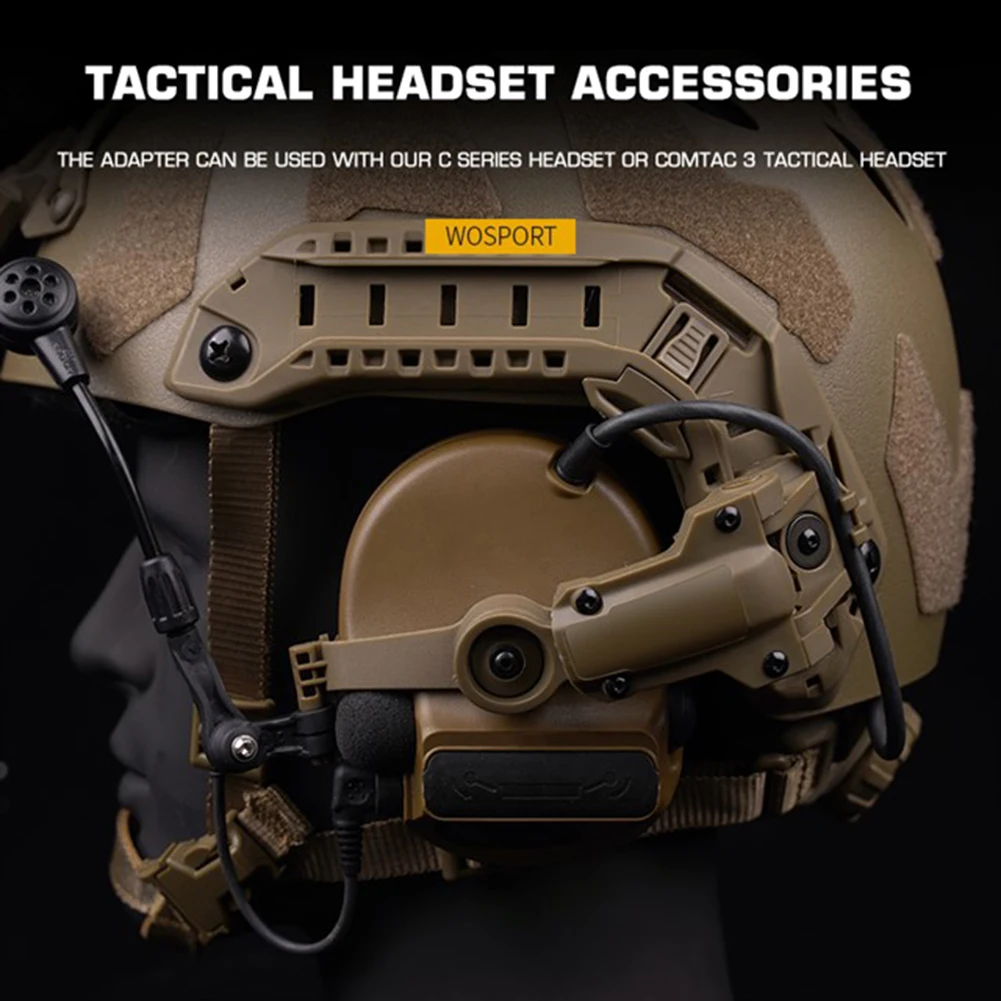 Tactical Helmet Rail Adapter for PELTOR ComTac Airsoft Shooting Accessories Headset Mount Fit Ops Core ARC Team Wendy MLOK Rail 3