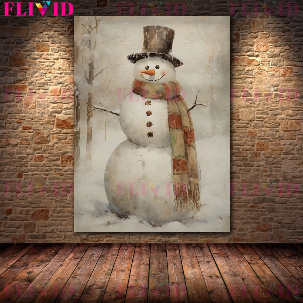 Description Picture 6 of itemSnowman Reading Book & Swinging Snowman Wall Art Canvas Painting Christmas Snowman Nursery Decor Art Poster And Print Home Decor